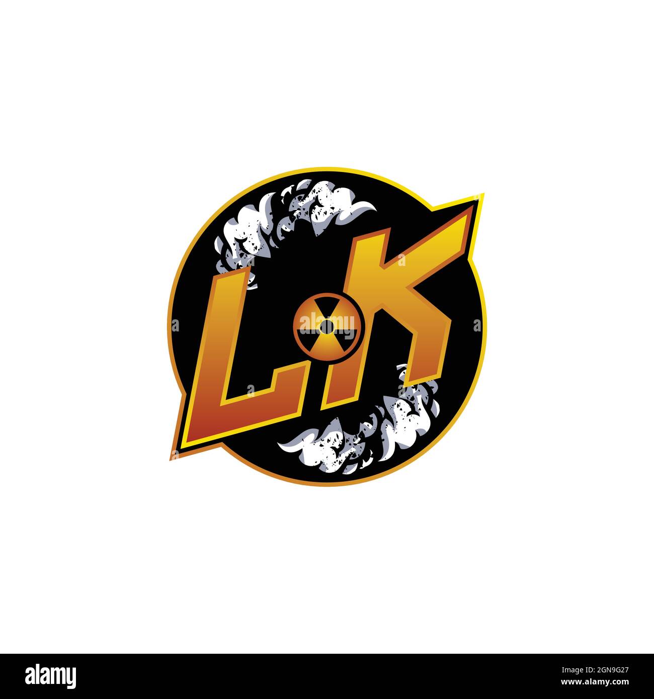 LK Logo Monogram Gaming with Gas Shape designs template vector icon modern Stock Vector