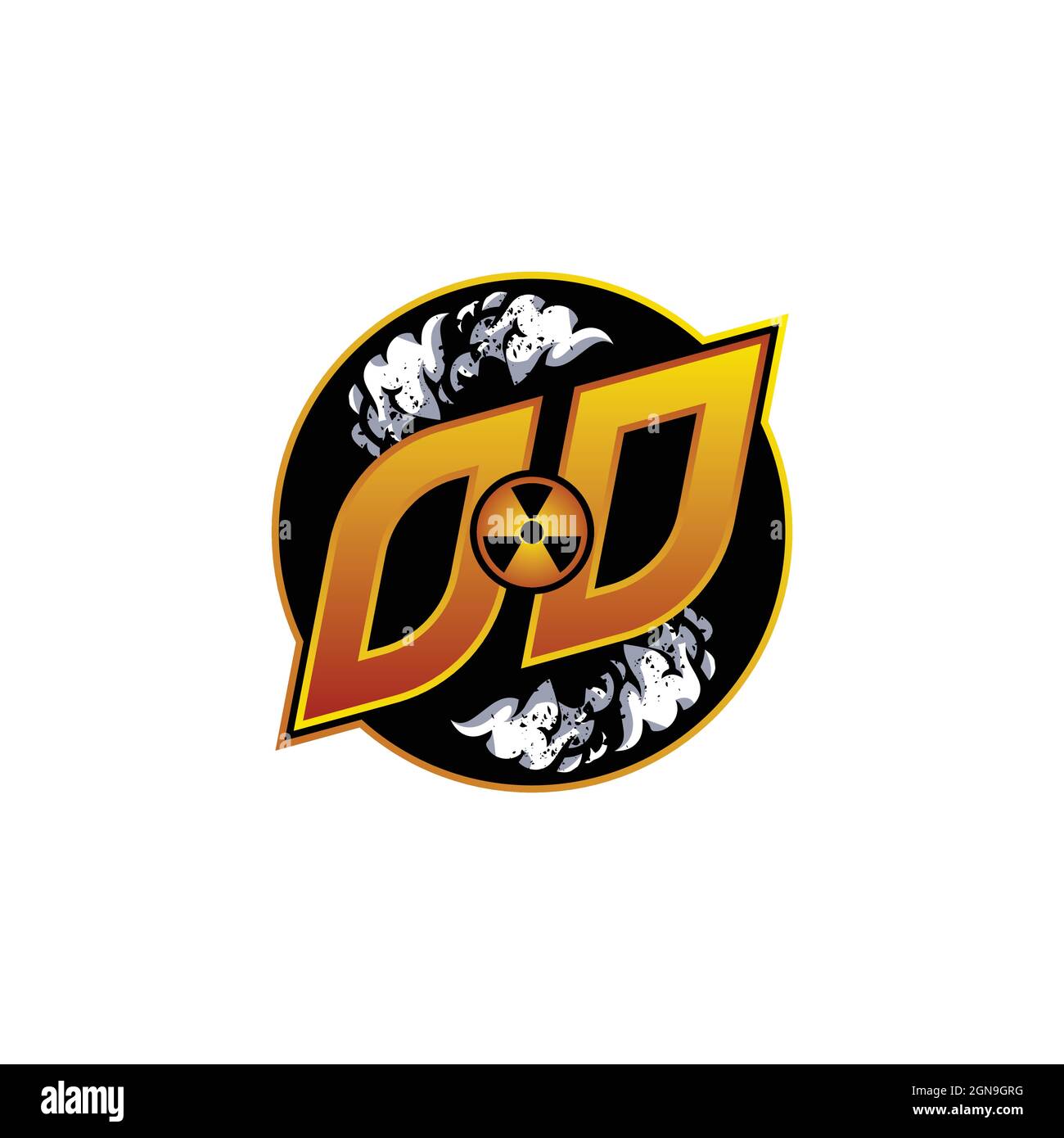 OD Logo Monogram Gaming with Gas Shape designs template vector icon modern Stock Vector