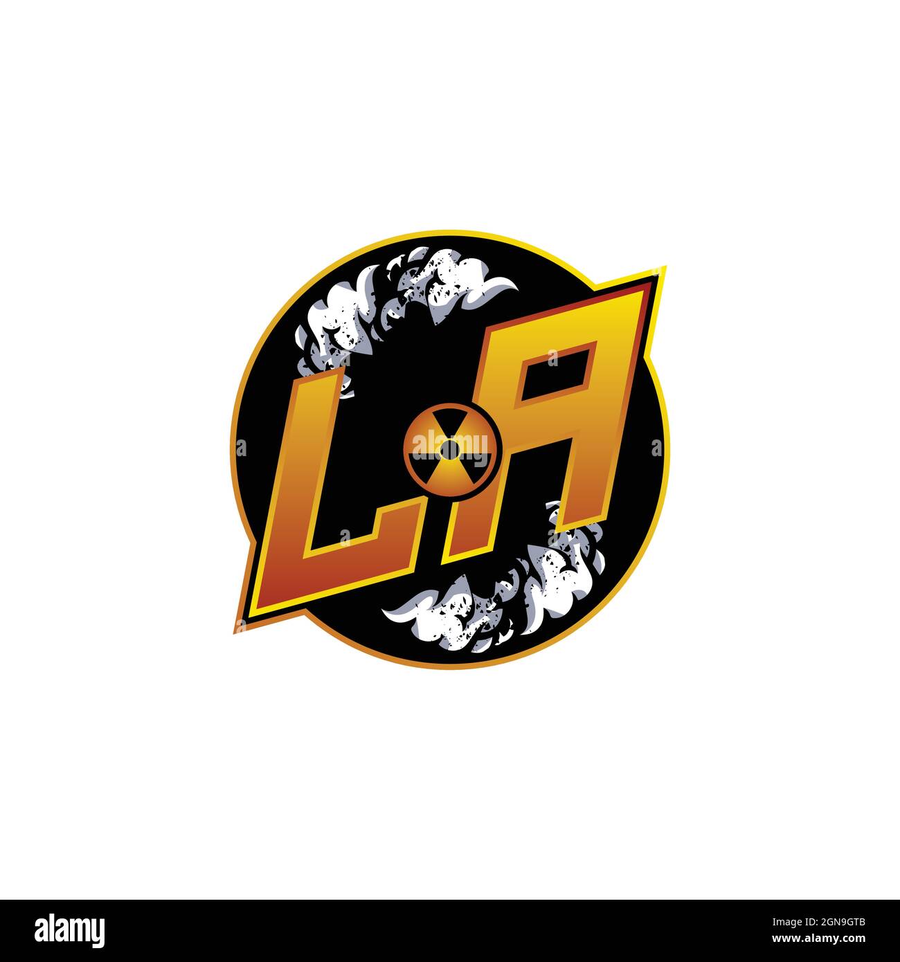 LA Logo Monogram Gaming with Gas Shape designs template vector icon modern Stock Vector