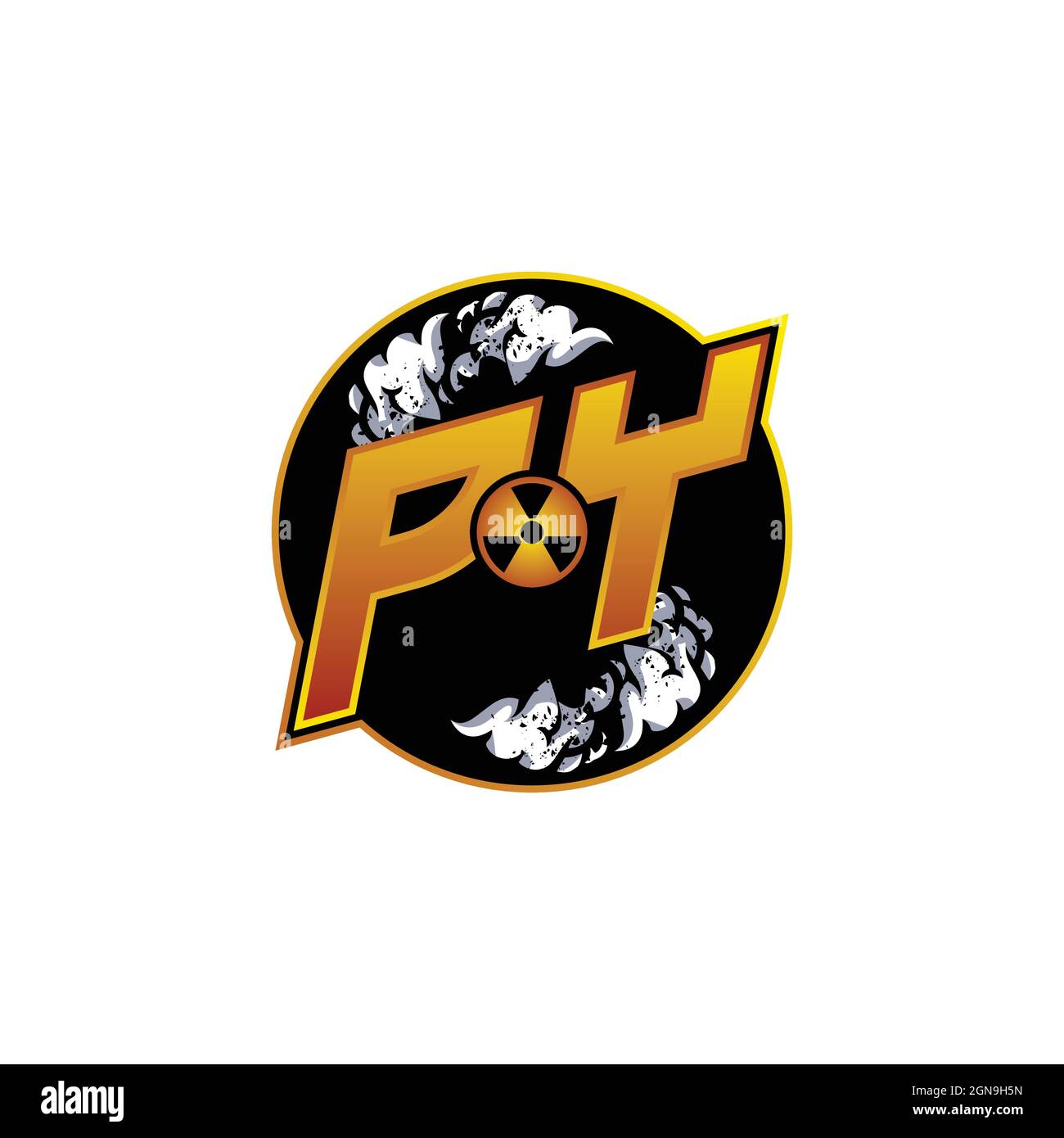 PY Logo Monogram Gaming with Gas Shape designs template vector icon modern Stock Vector