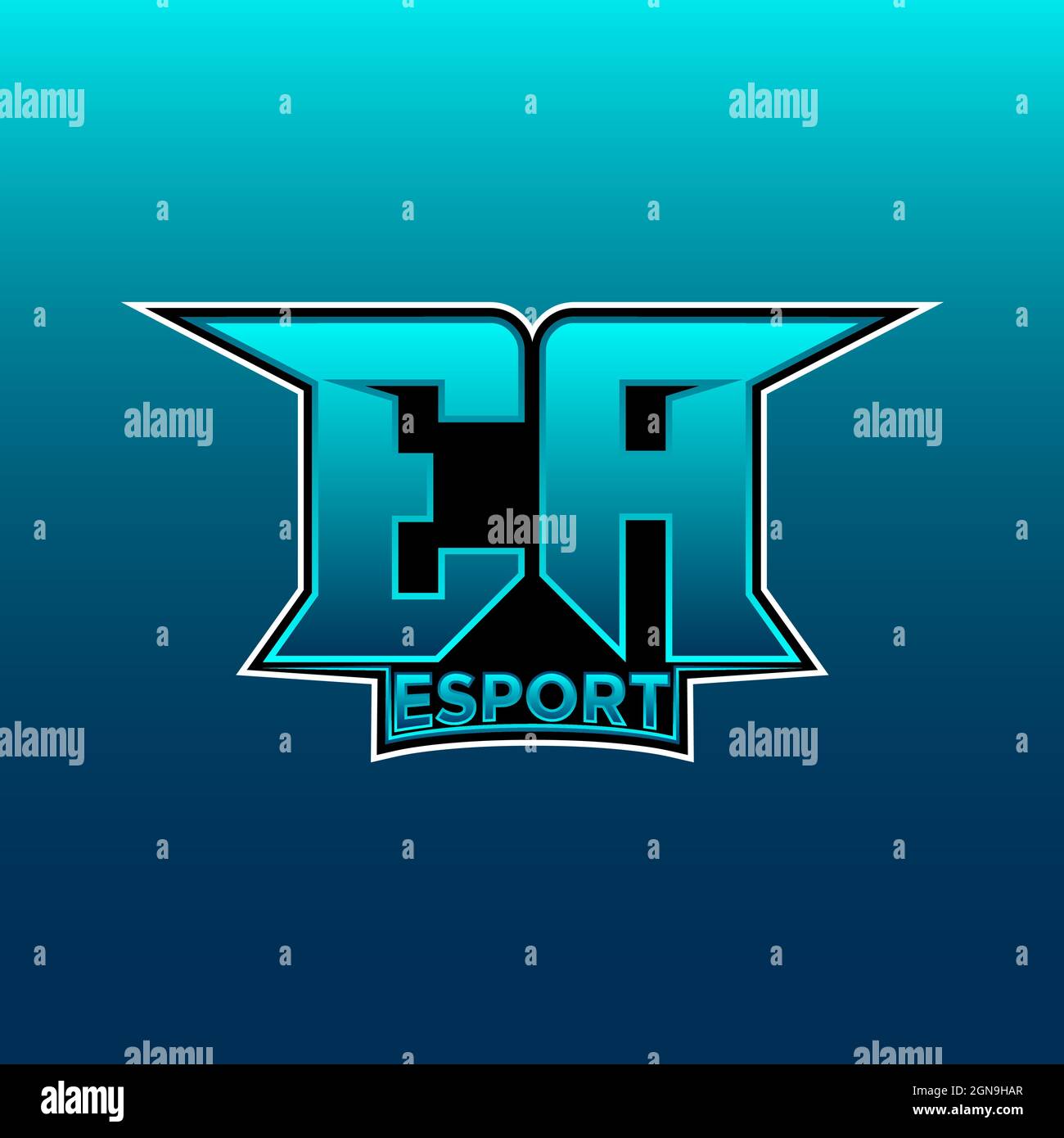 EA Logo Monogram Gaming with Gas Shape designs template vector icon modern Stock Vector