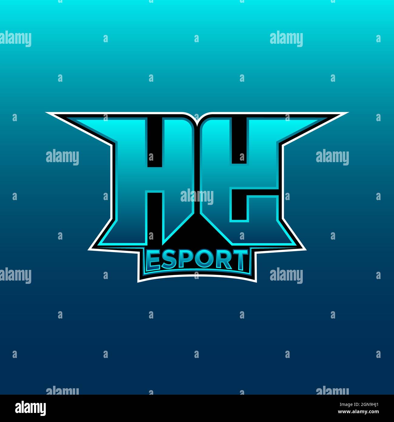 HV Logo Monogram Gaming with Gas Shape designs template vector icon modern Stock Vector