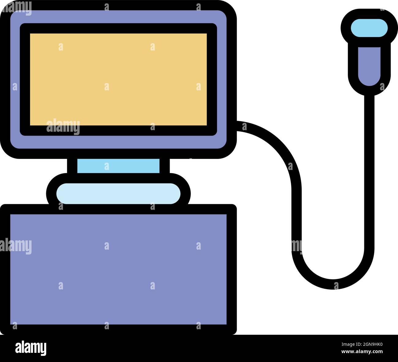 Ultrasound machine icon. Outline ultrasound machine vector icon color ...