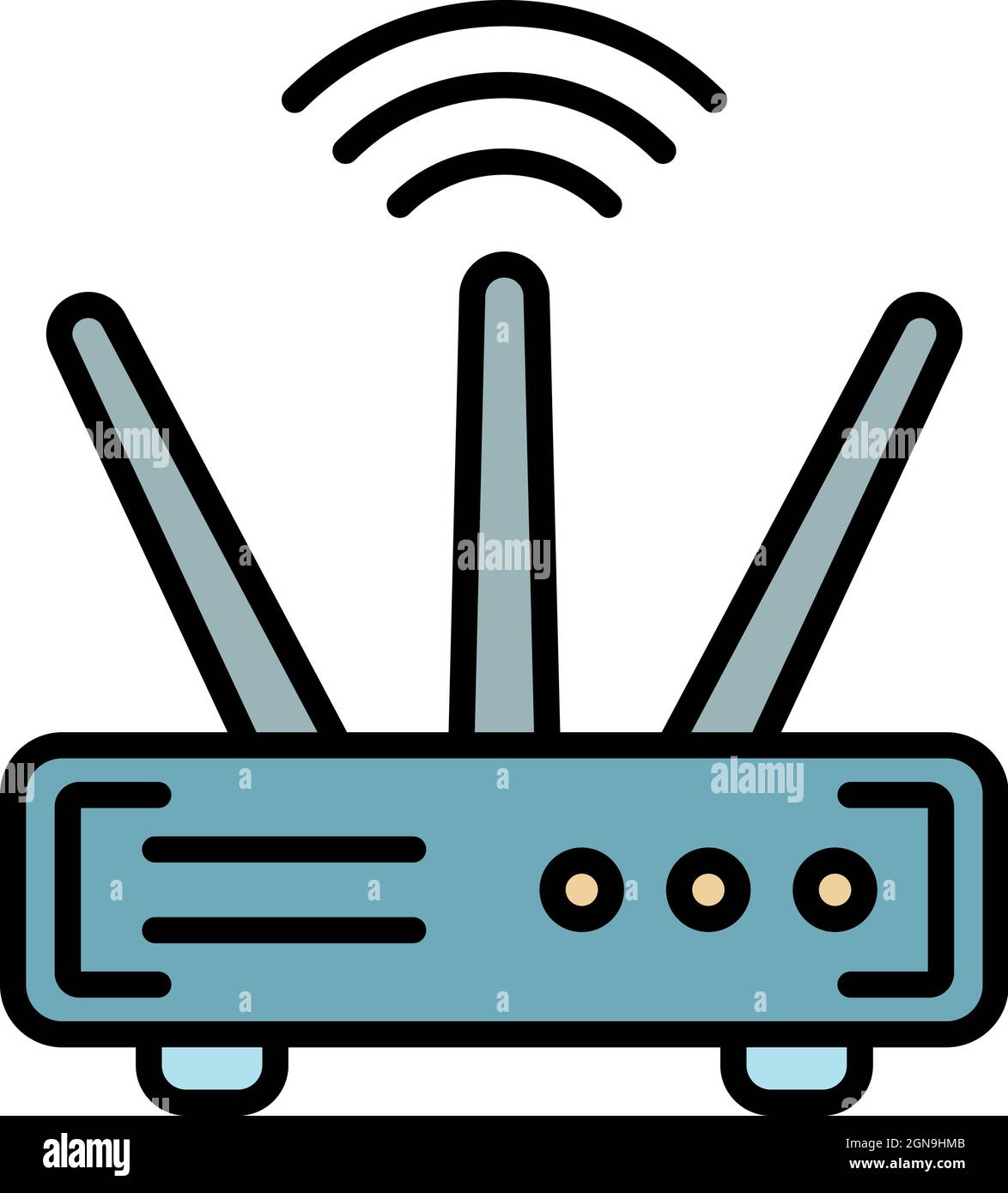 Wifi router icon. Outline wifi router vector icon color flat isolated Stock  Vector Image & Art - Alamy