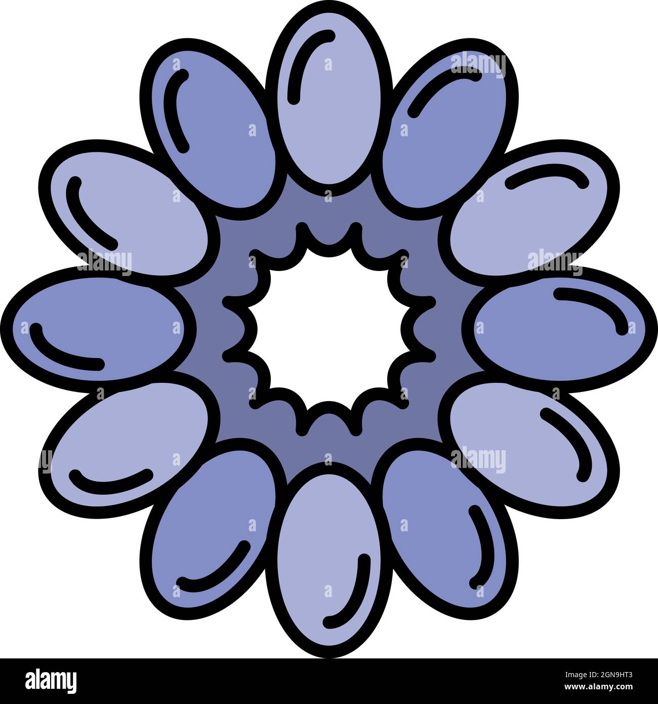 Top view raspberry icon. Outline top view raspberry vector icon color ...