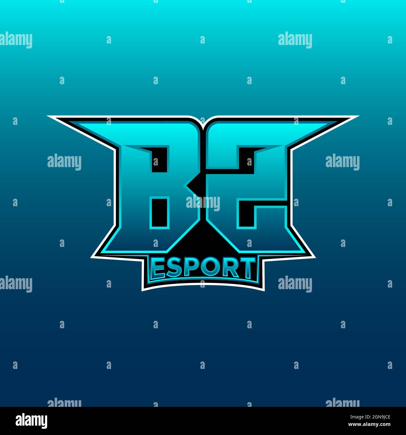 BZ Logo ESport Gaming Initial with Blue Light Color design vector template Stock Vector