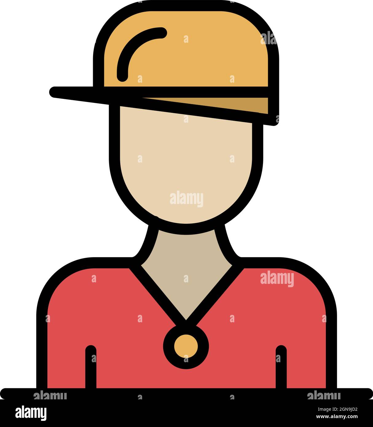 Rap artist icon. Outline rap artist vector icon color flat isolated ...