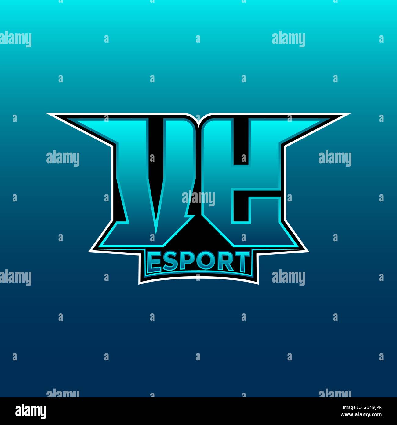 VY Logo ESport Gaming Initial with Blue Light Color design vector template Stock Vector