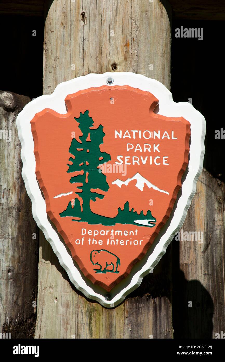 NPS symbol, Olympic National Park, Washington Stock Photo