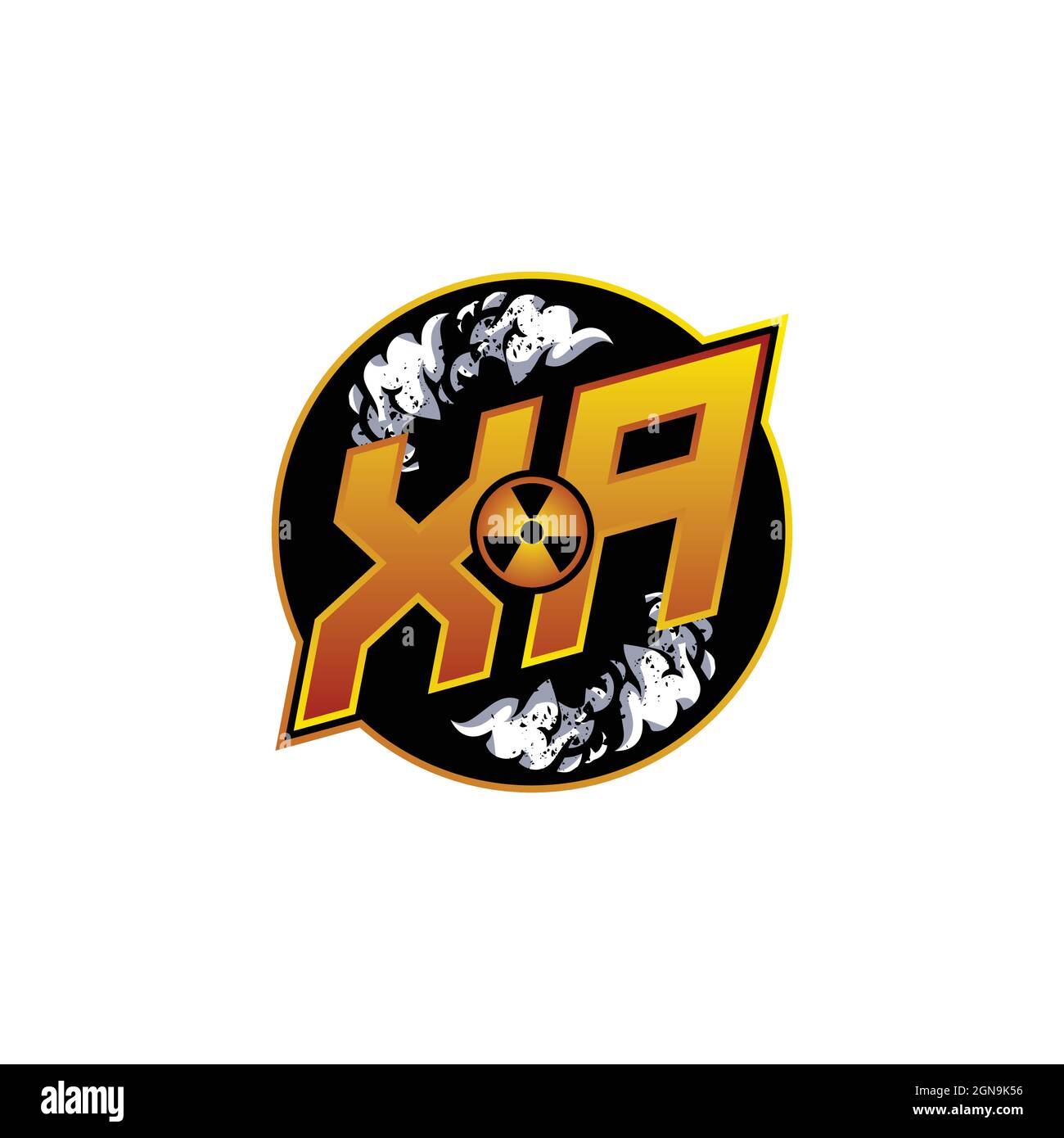 XA Logo Monogram Gaming with Gas Shape designs template vector icon modern Stock Vector