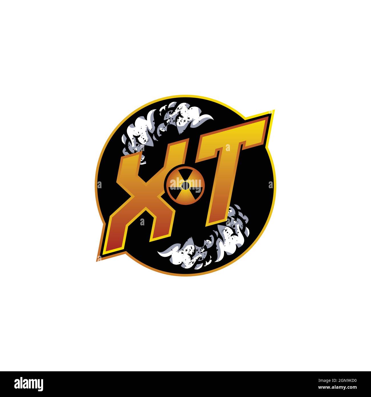 XT Logo Monogram Gaming with Gas Shape designs template vector icon modern Stock Vector