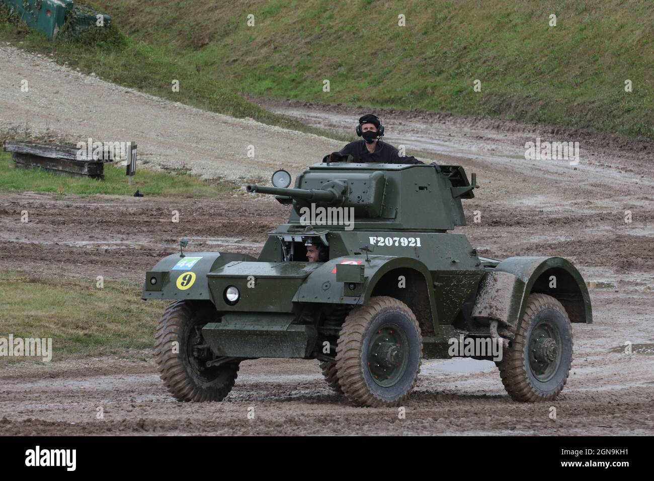 Daimler Armoured Car. A Daimler Armoured Car during a demonstration at Bovington Tank Museum, Dorset, UK Stock Photo