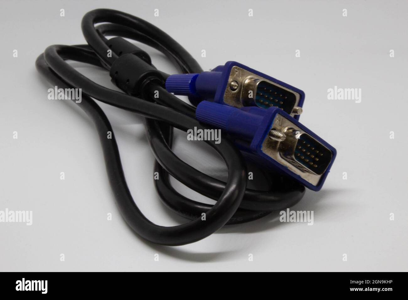 VGA monitor cable. Two blue ends and black cable. Monitoring device