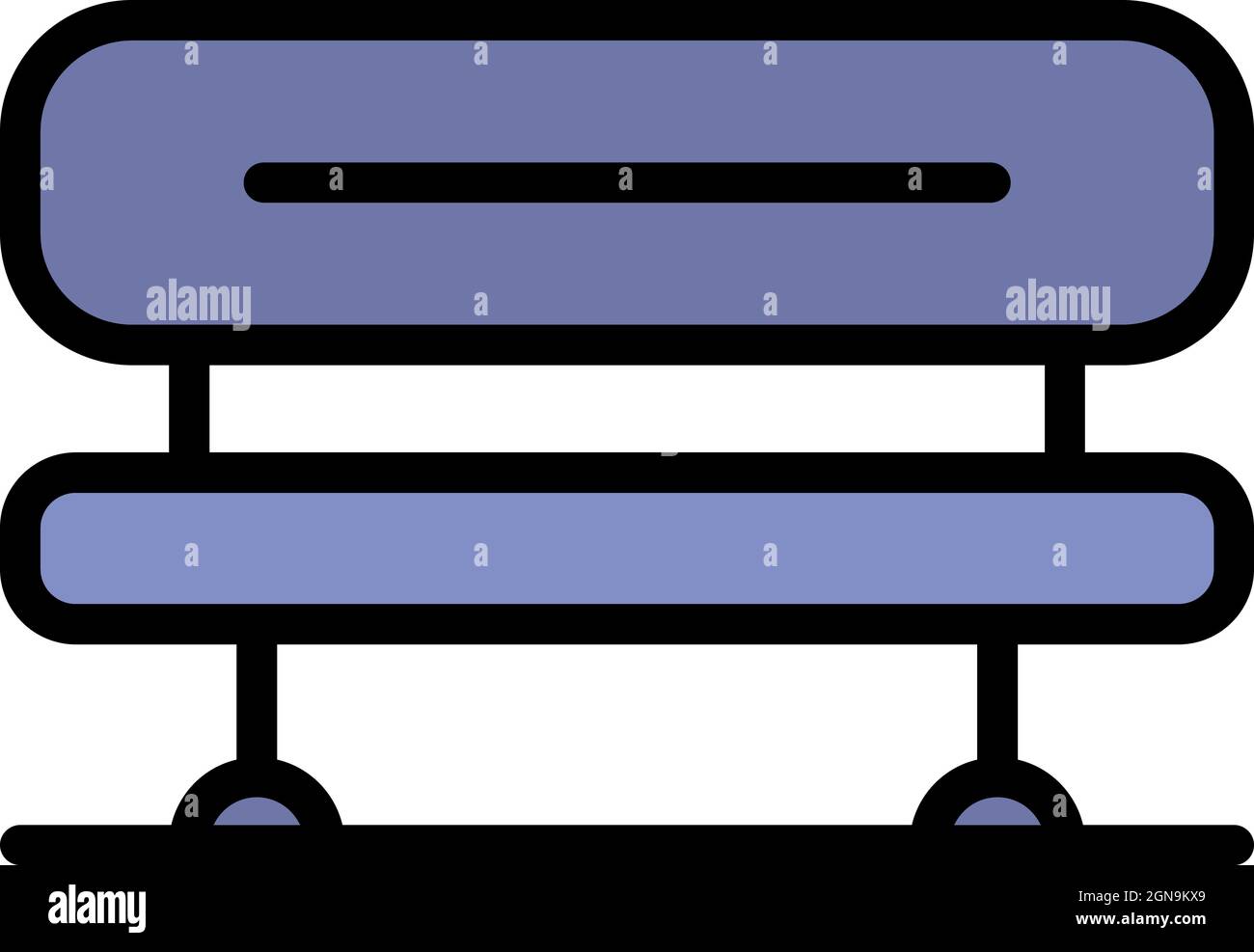 Outdoor bench icon. Outline outdoor bench vector icon color flat ...