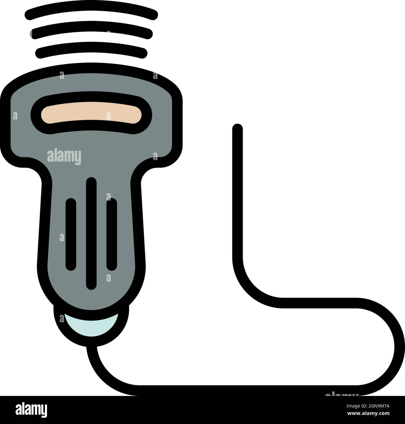 Ultrasonic device icon. Outline ultrasonic device vector icon color ...