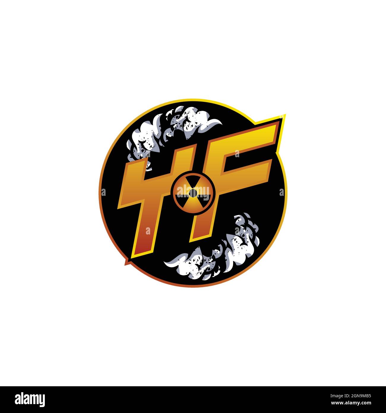 YF Logo Monogram Gaming with Gas Shape designs template vector icon modern Stock Vector