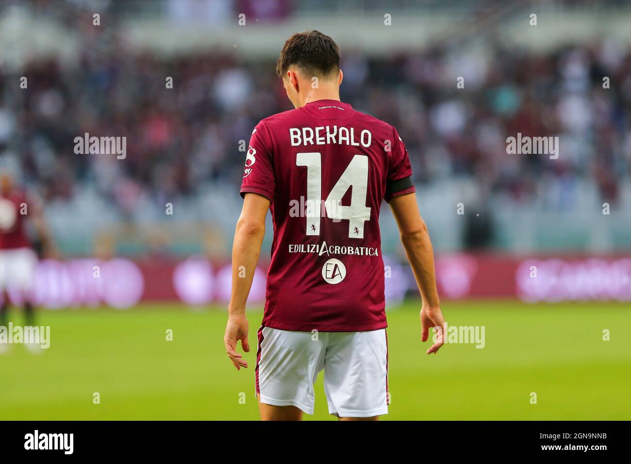 TURIN, ITALY. 23 SEPTEMBER 2021. Josip Brekalo of Torino FC during the Serie A match between Torino FC and SS Lazio BC on 23 September 2021 at Olympic Grande Torino Stadium. Credit: Massimiliano Ferraro/Medialys Images/Alamy Live News Stock Photo