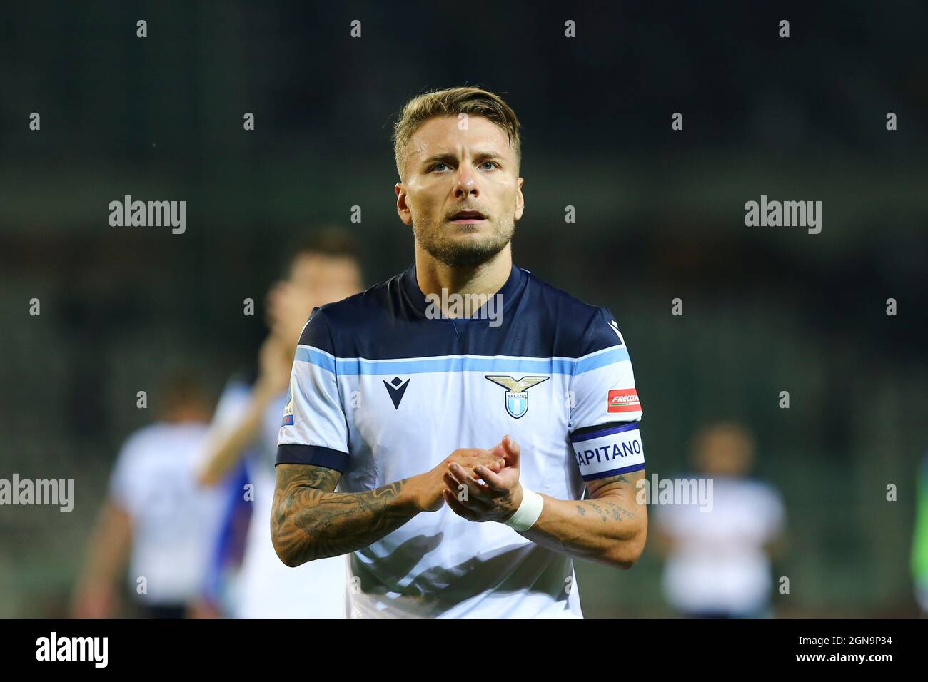 TURIN, ITALY. 23 SEPTEMBER 2021. Ciro Immobile of SS Lazio after the Serie A match between Torino FC and SS Lazio BC on 23 September 2021 at Olympic Grande Torino Stadium. Credit: Massimiliano Ferraro/Medialys Images/Alamy Live News Stock Photo