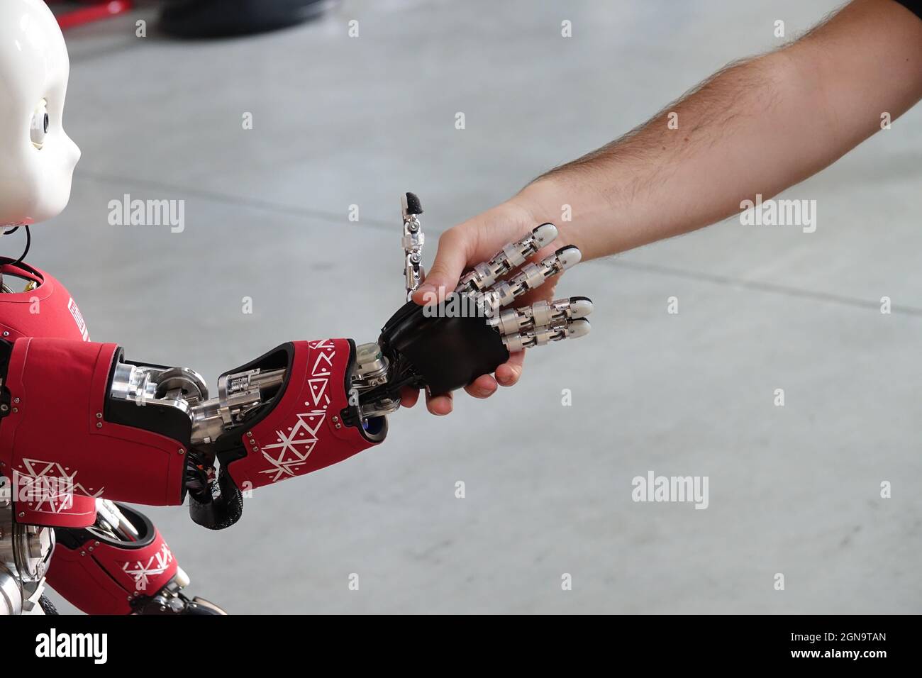 iCub, the small humanoid created by the Italian Institute of Technology. Genoa, Italy - September 2021 Stock Photo