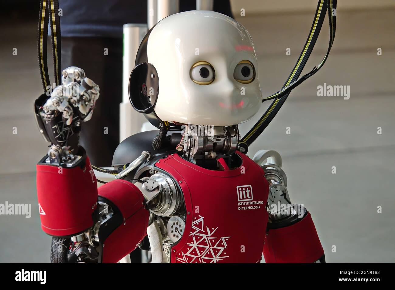iCub, the small humanoid created by the Italian Institute of Technology. Genoa, Italy - September 2021 Stock Photo