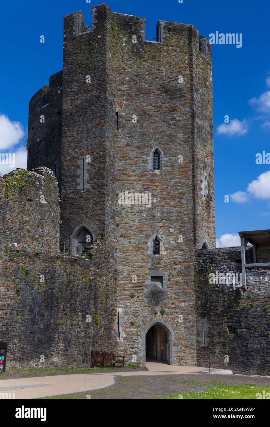 The North-West Gatehouse at Caerphilly Castle, South Wales, UK Stock Photo