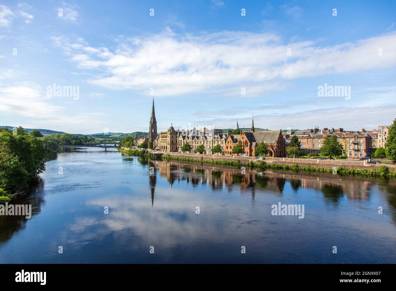 The city of Perth and the River Tay, Scotland Stock Photo