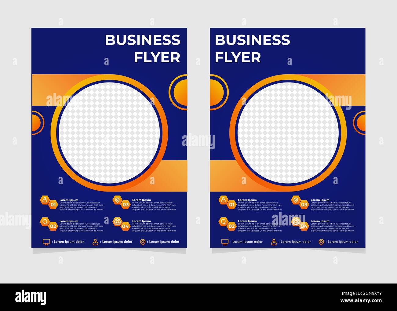 blue and orange business flyer template. perfect for business marketing