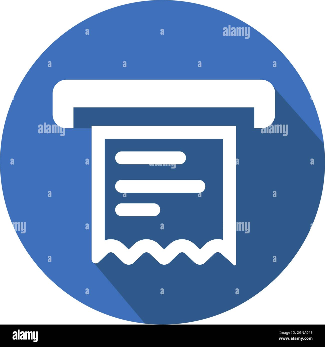 Icon Receipt - Long Shadow Style - Simple illustration, Editable stroke ...