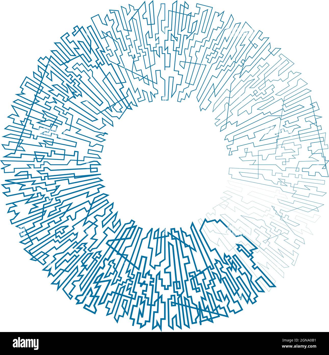 Geometric, random circular element. Abstract angular circle shape ...