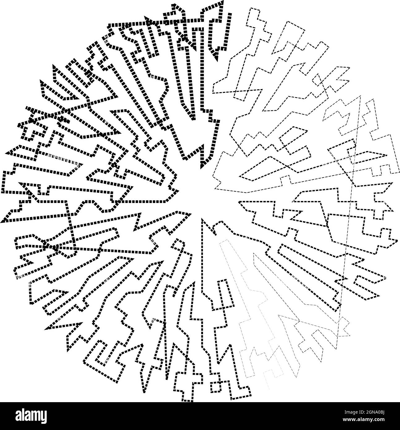 Geometric, random circular element. Abstract angular circle shape ...