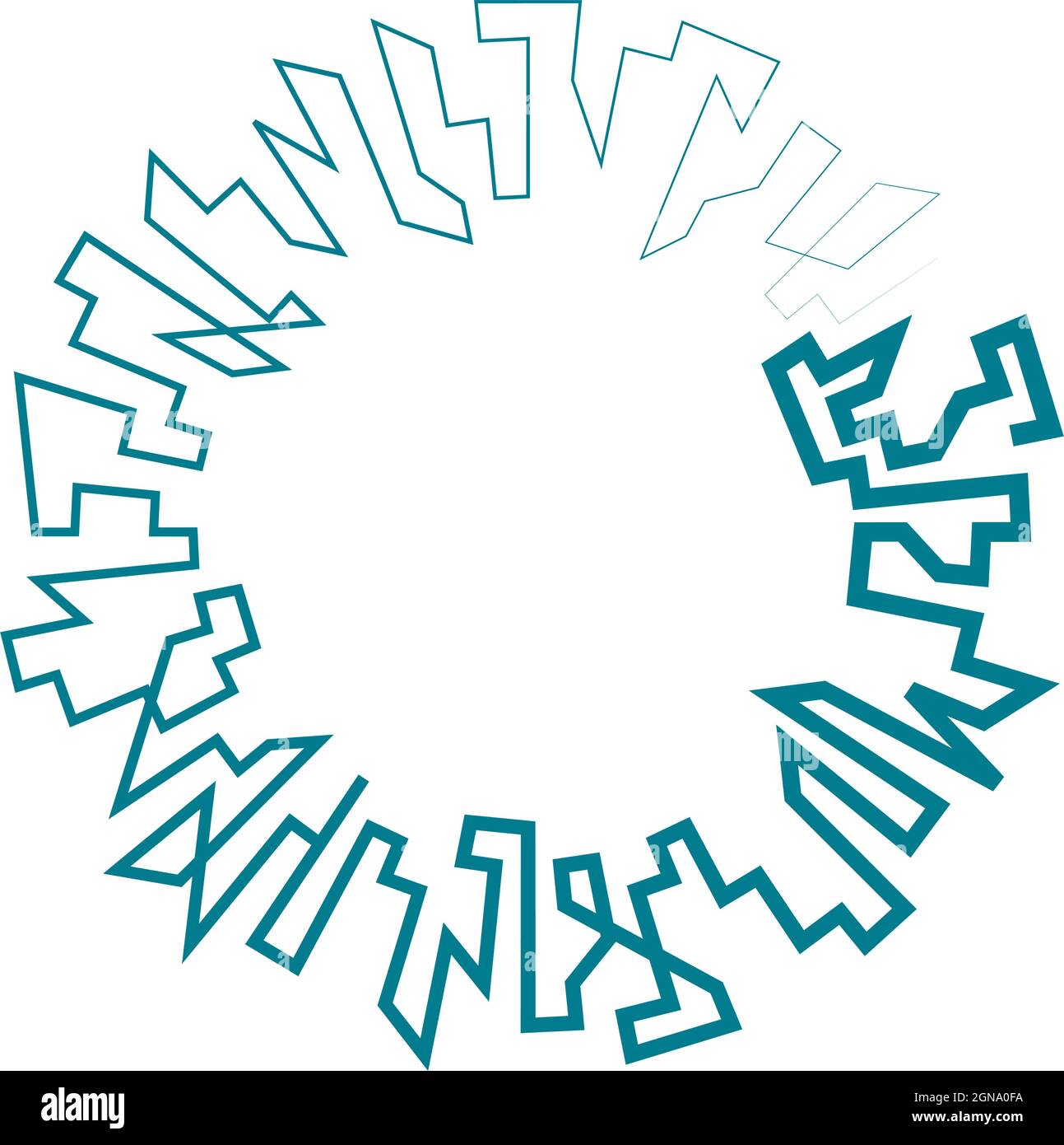 Geometric, random circular element. Abstract angular circle shape ...