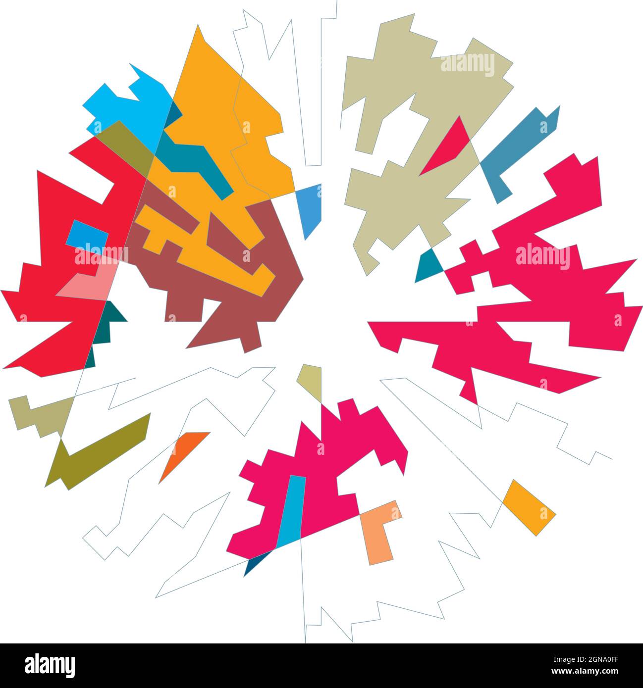 Geometric, random circular element. Abstract angular circle shape ...