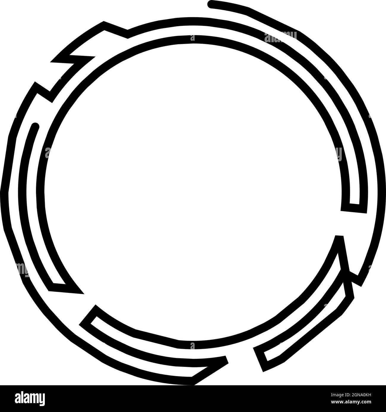 Geometric, random circular element. Abstract angular circle shape ...