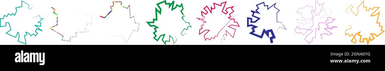 Geometric, random circular element. Abstract angular circle shape ...