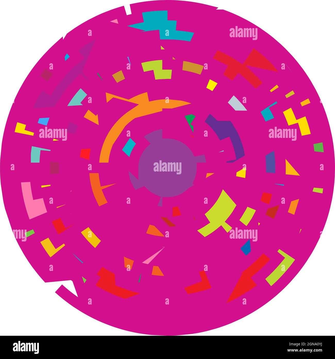 Geometric, random circular element. Abstract angular circle shape ...