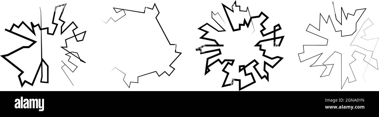 Geometric, random circular element. Abstract angular circle shape ...