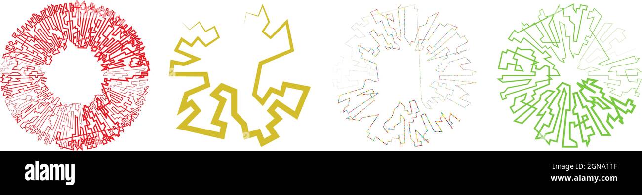 Geometric, random circular element. Abstract angular circle shape ...