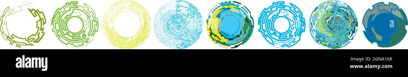 Geometric, random circular element. Abstract angular circle shape ...