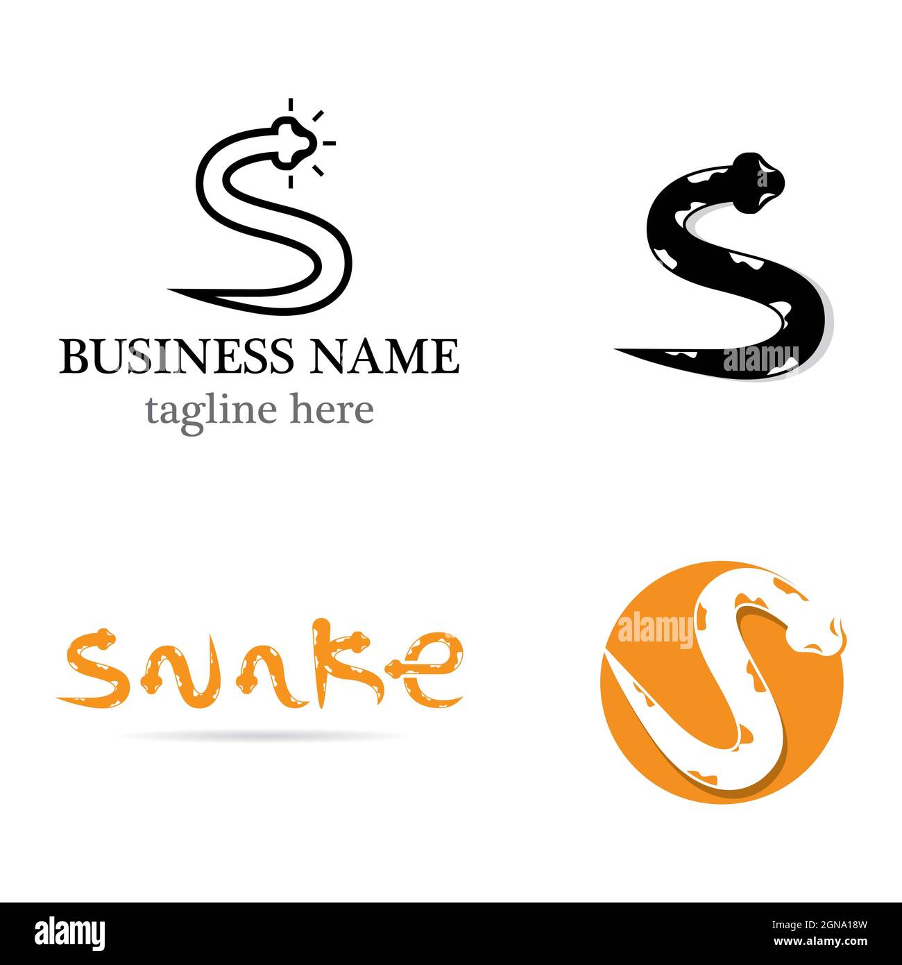 Snake logo template vector icon set design Stock Photo
