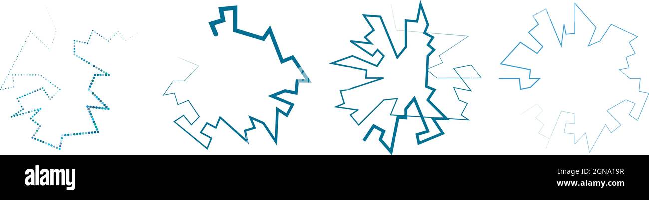 Geometric, random circular element. Abstract angular circle shape ...