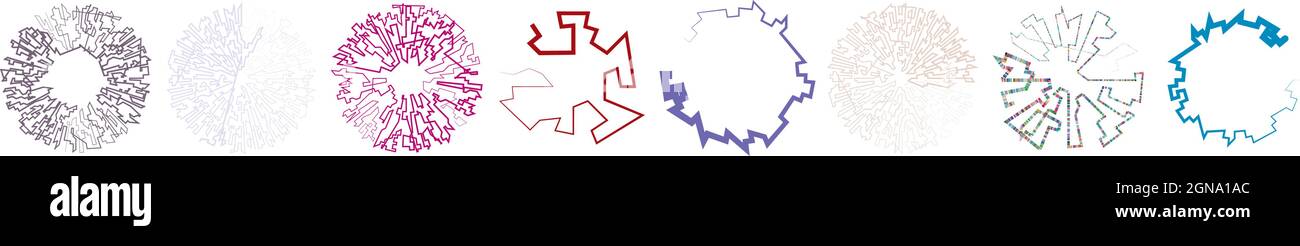 Geometric, random circular element. Abstract angular circle shape ...