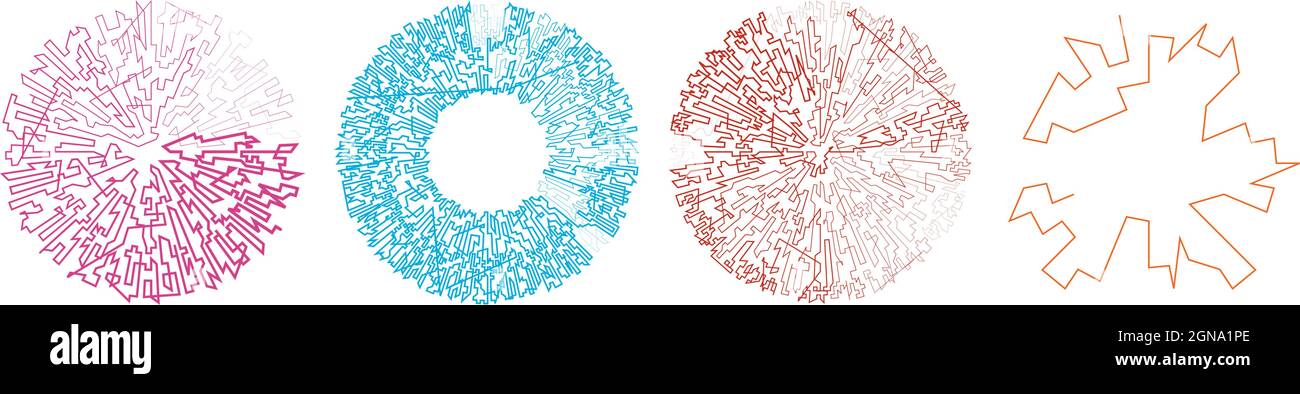 Geometric, random circular element. Abstract angular circle shape ...