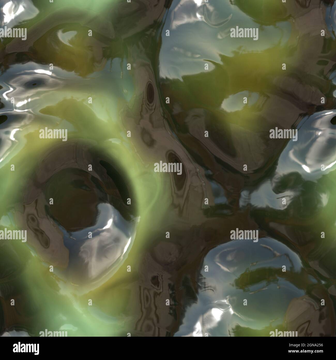 Gloopy rancid slimy mouldy green slimy spawn Stock Photo