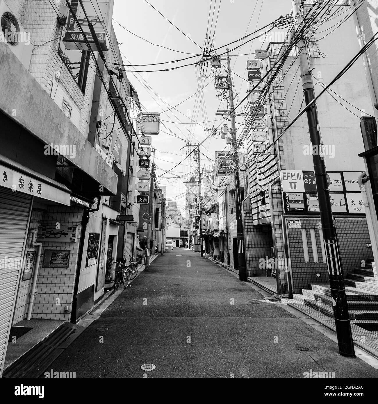 Kyoto street scenes, Traditional architecture, Historic neighborhoods, Japanese city life, Urban culture, Pedestrian pathways, Street markets Stock Photo