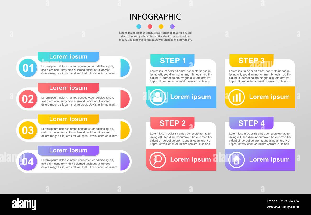 Business data visualization. Process chart. Abstract elements of graph, diagram with steps, options, infographic. Vector business template Stock Vector