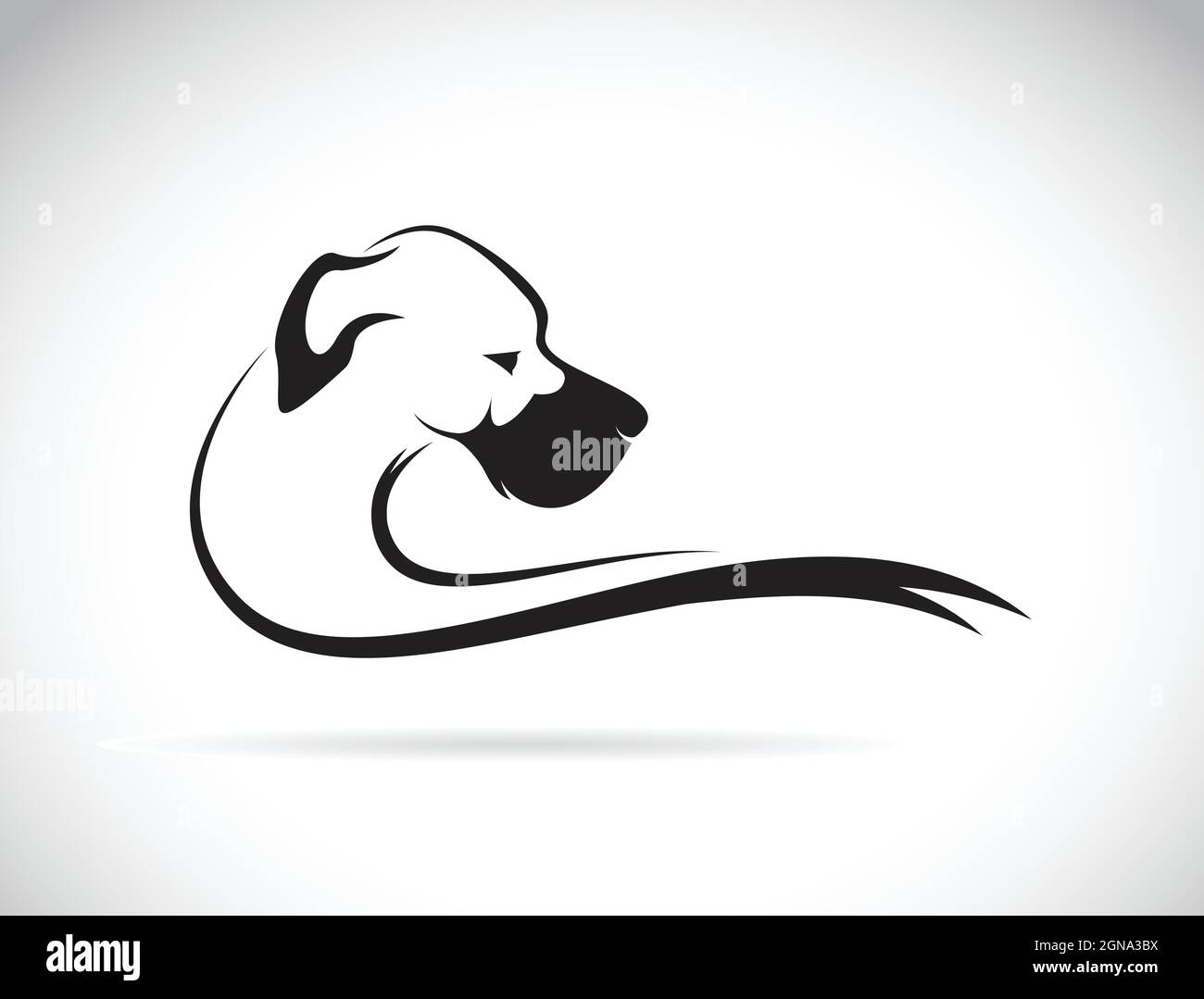 Vector image of a dog (great dane) on white background. Easy editable ...