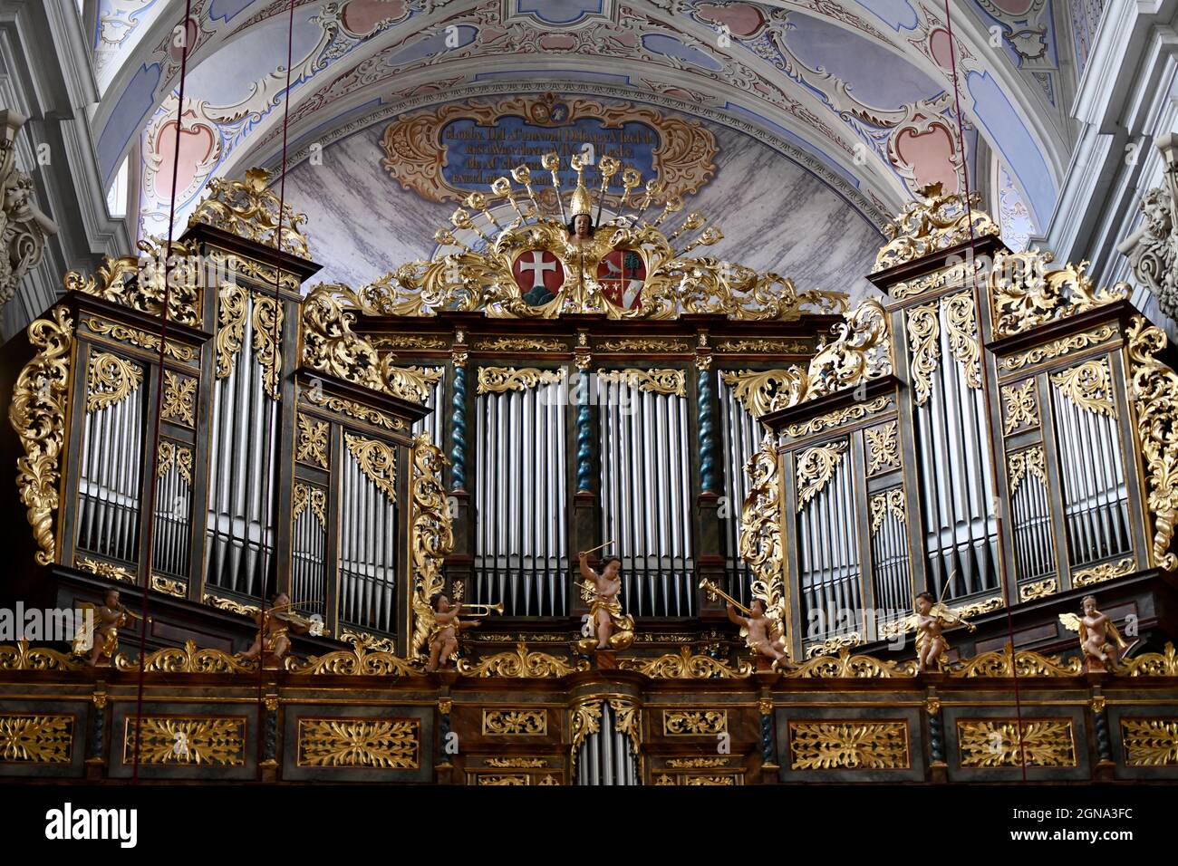 Orgel der Stiftskirche des Benediktinerklosters Stift Göttweig, Furth bei Göttweig, Niederösterreich, Österreich, Stock Photo