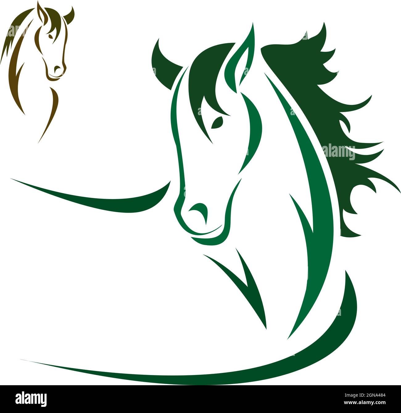 Vector head of horse on a white background. Easy editable layered vector illustration. Wild Animals. Farm Animal. Stock Vector