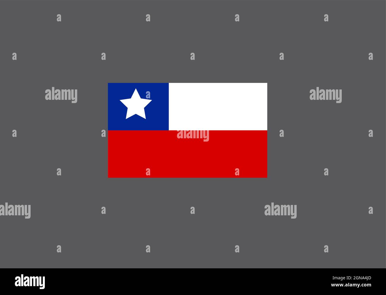 Chile flag isolated on grey background, Chilean flag vector illustration Stock Vector