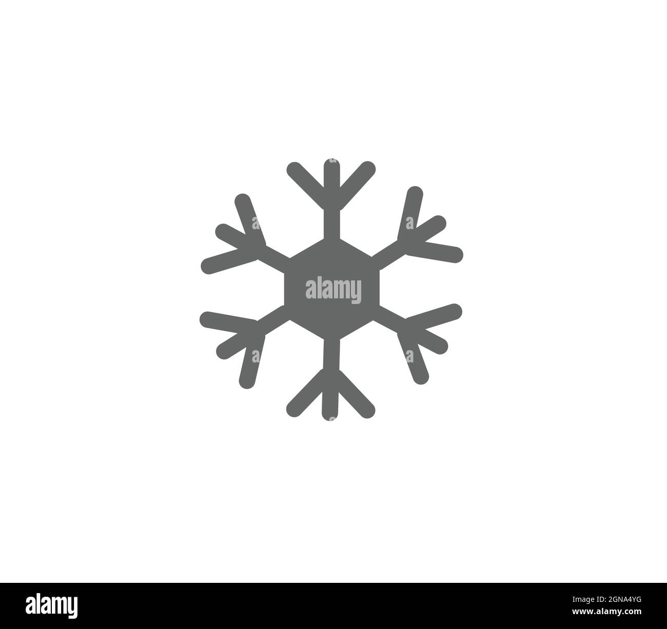Snowflakes vector icon isolated on white background, gray vector symbol Stock Vector